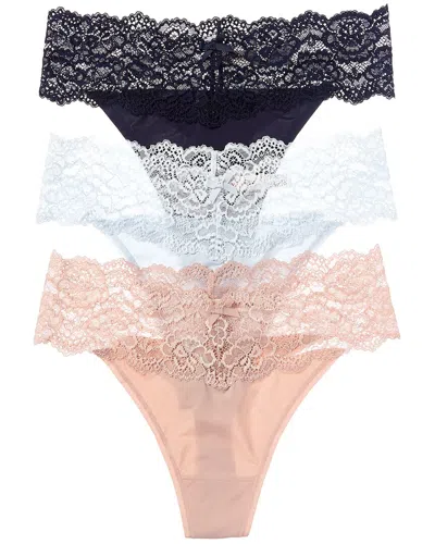 Skarlett Blue Set Of 3 Goddess Thong In Brown