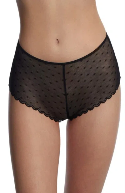 Skarlett Blue Siren Dotted Lace Hipster In Black