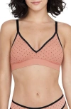 Skarlett Blue Spellbound Mesh Bralette In Rose/dot