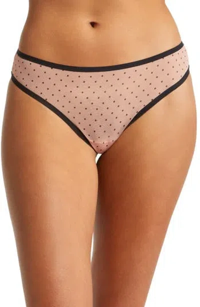 Skarlett Blue Spellbound Mesh Thong In Rose/dot