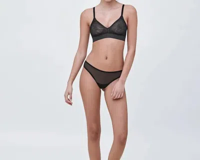 Skarlett Blue Spellbound Sheer Plunge Wireless Bralette In Black