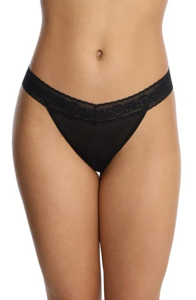 Skarlett Blue V-front Lace Thong In Black
