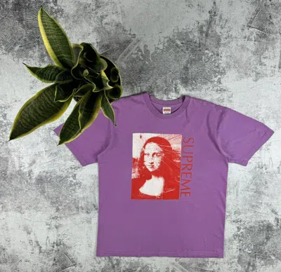 Pre-owned Skategang X Supreme Mona Lisa Art Purple Rap Baggy Relaxed T Shirt Tee