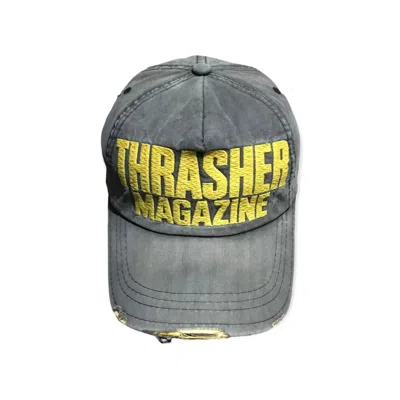 Pre-owned Skategang X Thrasher Og Vintage Thrasher Magazine Embroidery Hat Cap In Grey