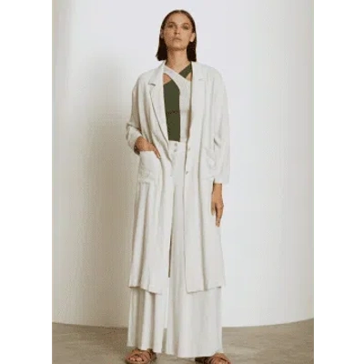 Skatie - Washed Linen Mix Trench In Neutral