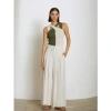 SKATIE BRAND LINEN PALAZZO TROUSERS IN FLAX