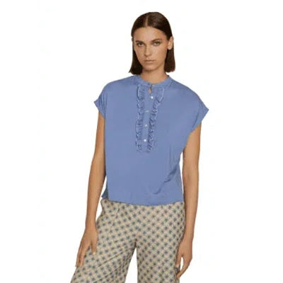 Skatie Modal High Neck T-shirt In Maya In Blue