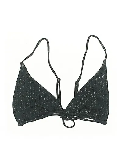 Pre-owned Skatie Swimsuit Top Black Tweed Pattern Swimwear