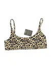 Skatie Swimsuit Top Tan Animal Print Pattern Swimwear In Brown