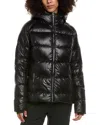 Skea Meg Vegan Leather Down Parka In Black