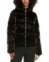Skea Meg Vegan Leather Down Parka In Black