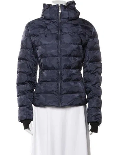 Pre-owned Skea Nylon Camouflage Print Down Jacket In Blue