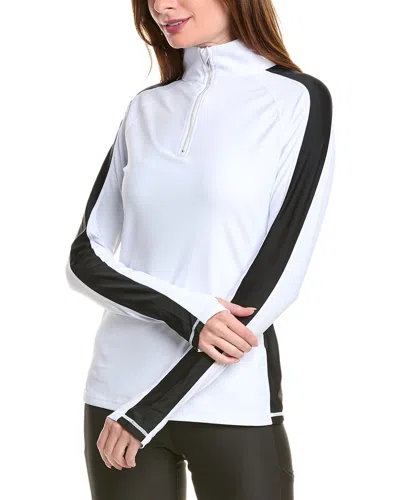 Skea Randy Striped 1/4-zip Pullover In White