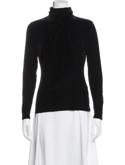 Pre-owned Skea Turtleneck Long Sleeve Top In Black/blue