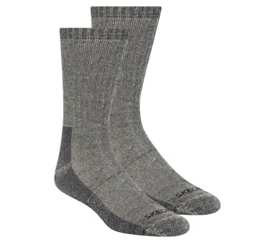 Skechers 2 Pack Men's Crew Wool Socks In Black
