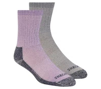 Skechers 2 Pack Women's Crew Wool Socks In Multi