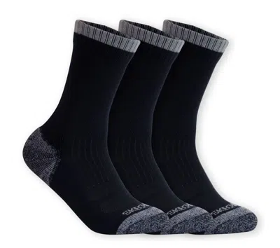 Skechers 3 Pack Half Terry Work Crew Socks In Blue