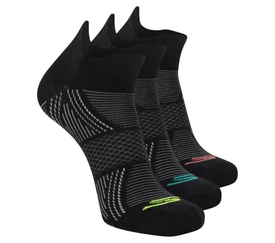 Skechers 3 Pack Men's Performance Low Cut Pattern Socks In Black