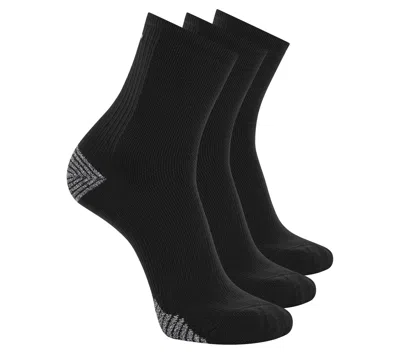 Skechers 3 Pack Men's Performance Running High Quarter Socks In Black