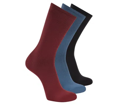 Skechers 3 Pack Men's Reflective Performance Half Terry Crew Socks In Multi