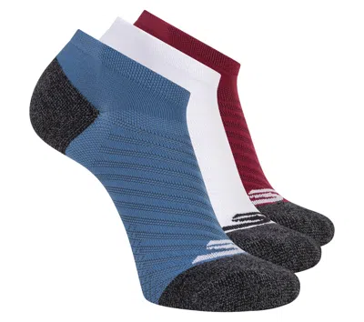 Skechers 3 Pack Men's Terry Low Cut Socks In Blue