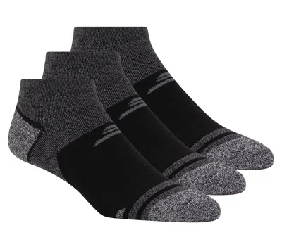 Skechers 3 Pack Women's Performance Low Cut Running Socks In Black