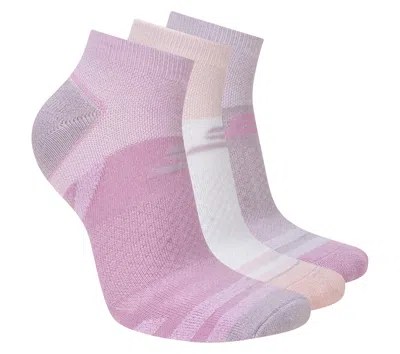 Skechers 3 Pack Women's Performance Low Cut Running Socks In Purple