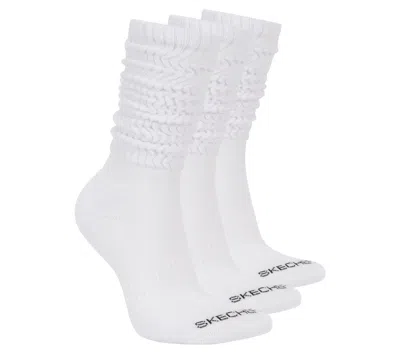 Skechers 3 Pack Women's Slouch Socks In White