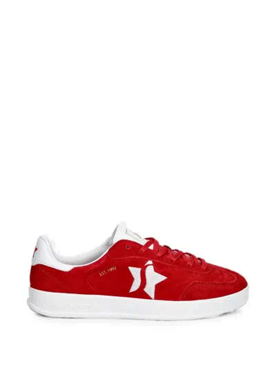Skechers Academy Court Charm Star-patch Lace-up Sneakers In Red