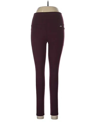 Pre-owned Skechers Active Pants In Burgundy