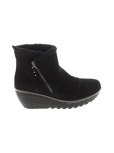 Pre-owned Skechers Ankle Boots In Black