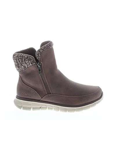 Pre-owned Skechers Ankle Boots In Brown