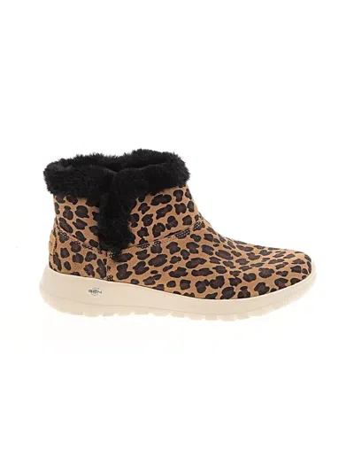 Pre-owned Skechers Ankle Boots In Brown