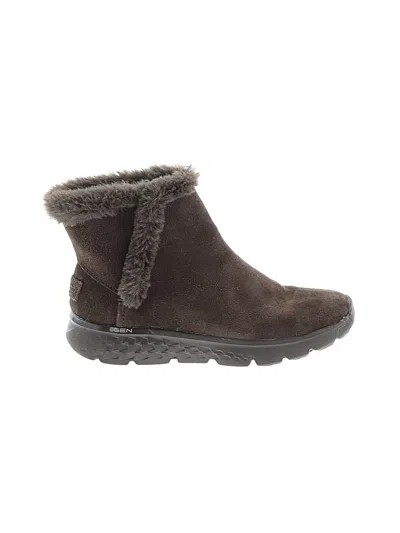 Pre-owned Skechers Ankle Boots In Brown