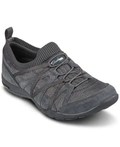 Skechers Arch Fit Comfy Bold Statement Women's Charcoal Walking Shoes Gbnc1091 In Gray