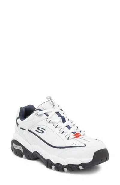 Skechers Arch Fit Sneaker In White/navy