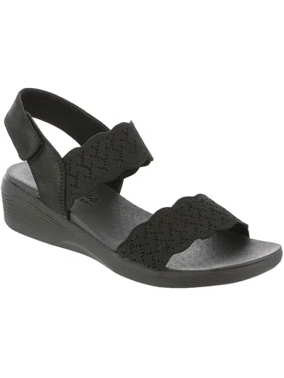 Skechers Arya On The Rise Womens Casual Adjustable Wedge Sandals In Black