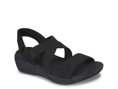 Skechers Arya Very Mindful Wedge Sandal In Black