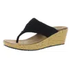 Skechers Beverlee-fancy Work Womens Flip Flop Slides Wedge Sandals In Black