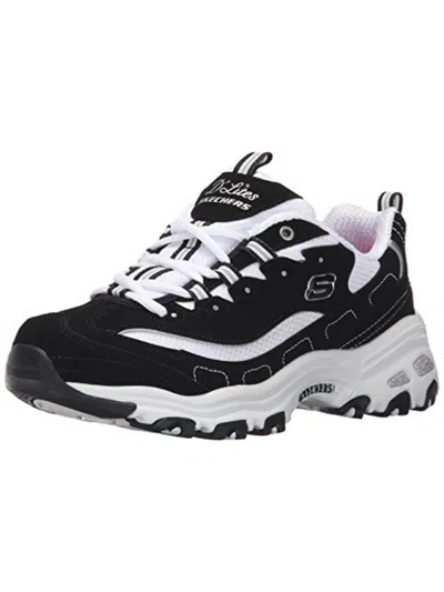 Skechers Biggest Fan Womens Metallic Sparkle Detail Leather Casual Shoes In Multi