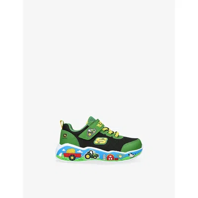 Skechers Blk/green Kids' John Deere Adventure Woven Low-top Trainers Eur 25 /7.5 Uk In Multi