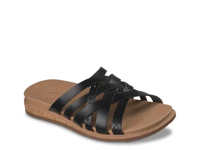 Skechers Bobs Desert Kiss Low Sunny Strolls Sandal In Black