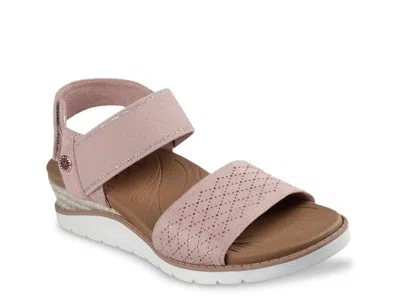 Skechers Bobs X Martha Stewart Archfit Beach Kiss Wedge Sandal In Pink