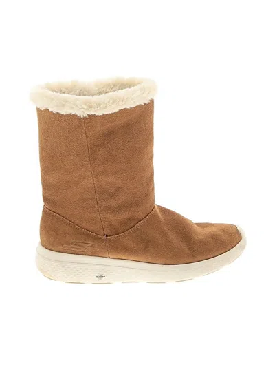 Pre-owned Skechers Boots In Tan