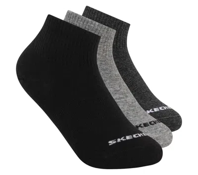 Skechers Boy's 3 Pack Boys' Quarter Crew Socks In Black