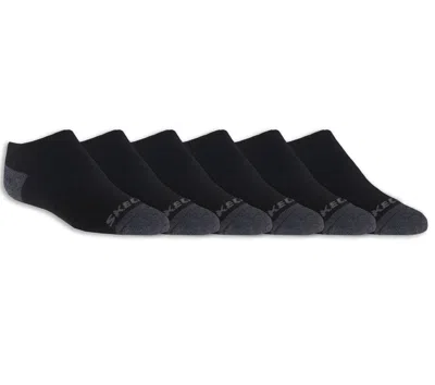 Skechers Boy's 6 Pack Boys' No Show Socks In Black