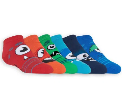 Skechers Boy's 6 Pack Low Cut Monster Socks In Multi