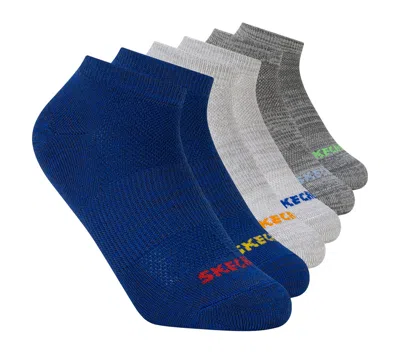 Skechers Boy's 6 Pack Low Cut Non Terry Socks In Red
