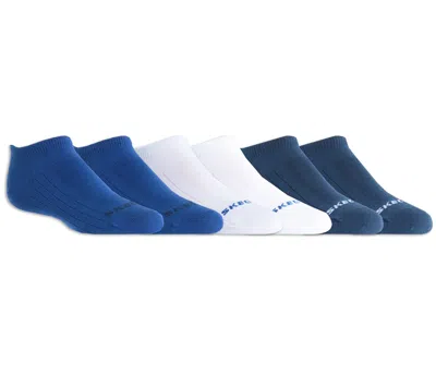 Skechers Boy's 6 Pack Non Terry No Show Socks In Purple
