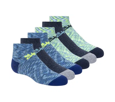Skechers Boy's 6 Pack Space Dye Low Cut Socks In Pink
